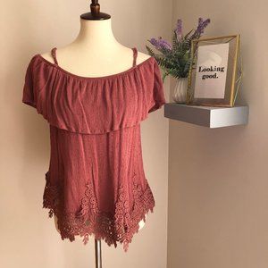 Pink Off-Shoulder Top Size Large